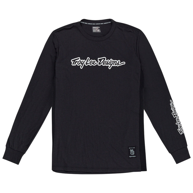 Troy Lee Designs SKYLINE LONG SLEEVE RIDE TEE; SIGNATURE BLACK MD – Jersey