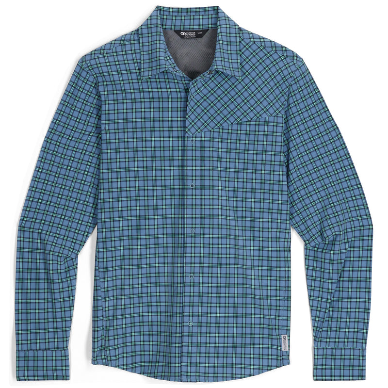 Outdoor Research Men's Astroman Long Sleeve Sun Shirt Maldives Plaid L