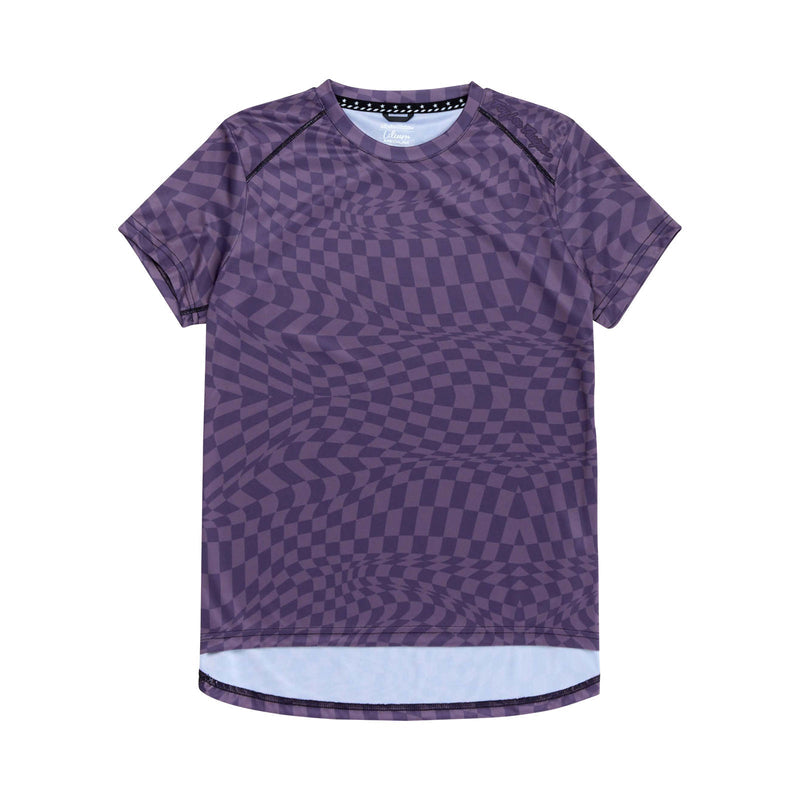 Troy Lee Designs WOMENS LILIUM SS JERSEY; TWISTED CHECKERS DEEP PURPLE LG