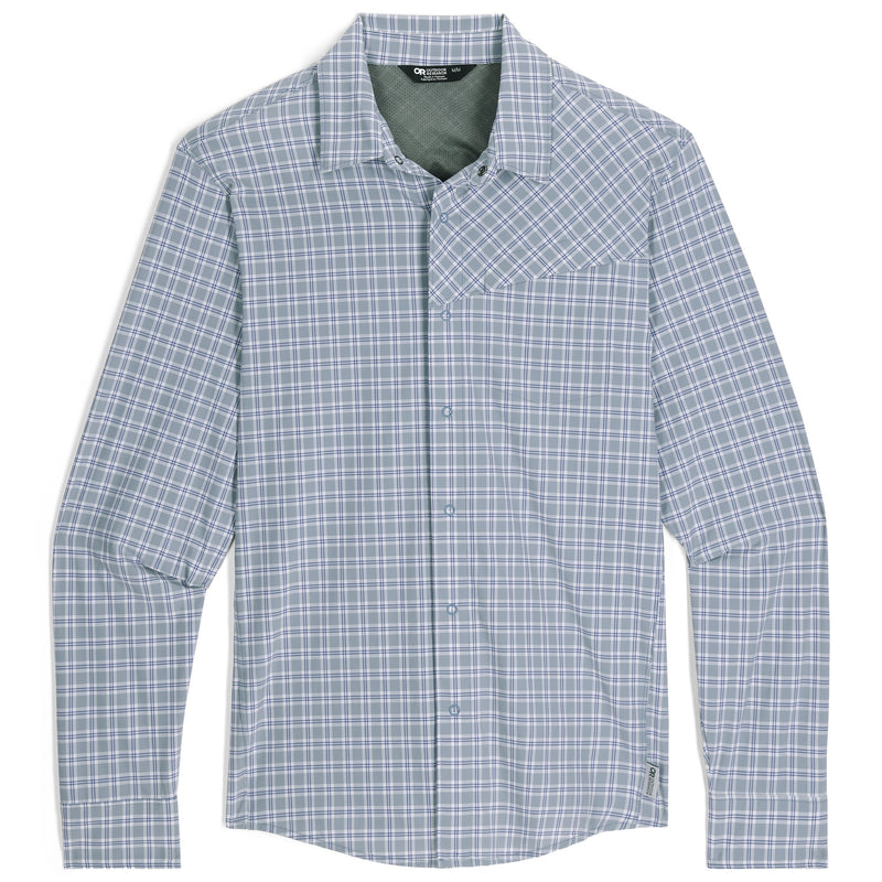 Outdoor Research Men's Astroman Long Sleeve Sun Shirt Galactic Plaid M