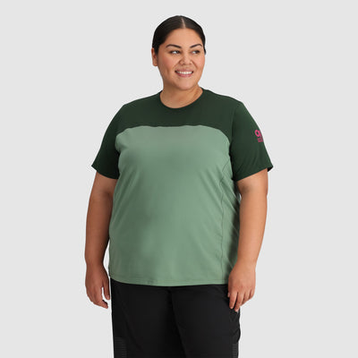Outdoor Research Freewheel MTB Short Sleeve 1X Women's Top Balsam/grove