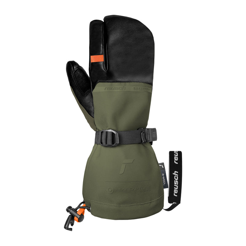 Reusch Duality R-Wool Lobster - black / burnt olive / shocking orange - front