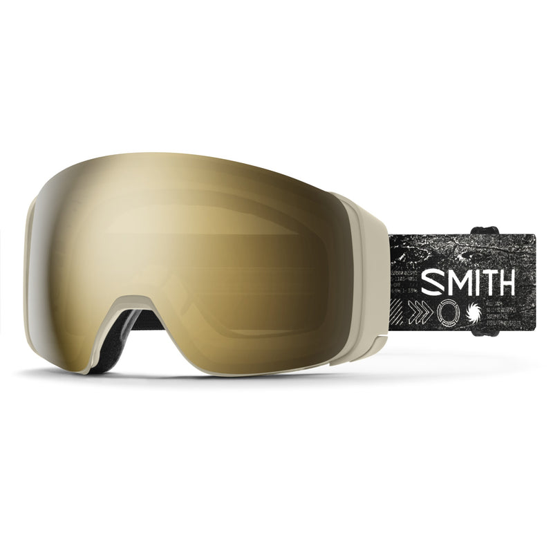 Smith Optics Smith 4D MAG Chalk Space Invader | ChromaPop Sun Black Gold Mirror One Size – Snow Goggle