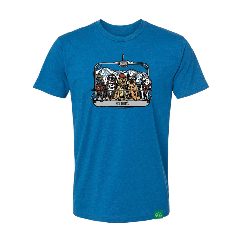 Wild Tribute Ski Bums Mens T-Shirt Heather Cool Blue 2X – Jersey