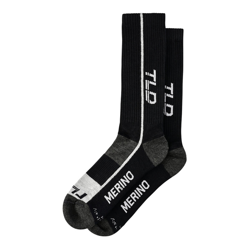 Troy Lee Designs CHILL MERINO WOOL SOCKS; MONO BLACK LG/XL