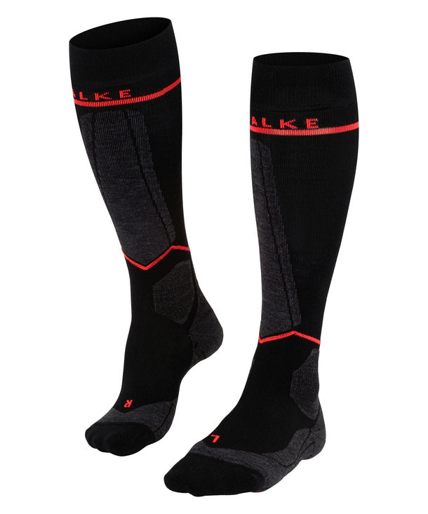 Falke SK Compression Wool Women Skii BLACK-NEON 35-38 W1 SOCKS – Winter Socks