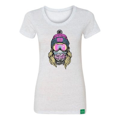 Wild Tribute Icewoman Womens Fitted T-Shirt White Fleck MD