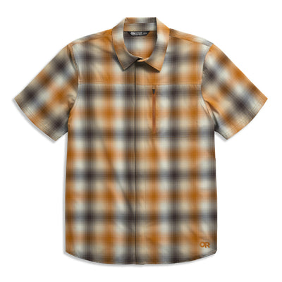 Outdoor Research Men's Astroman Short Sleeve Sun Shirt Sedona Plaid S