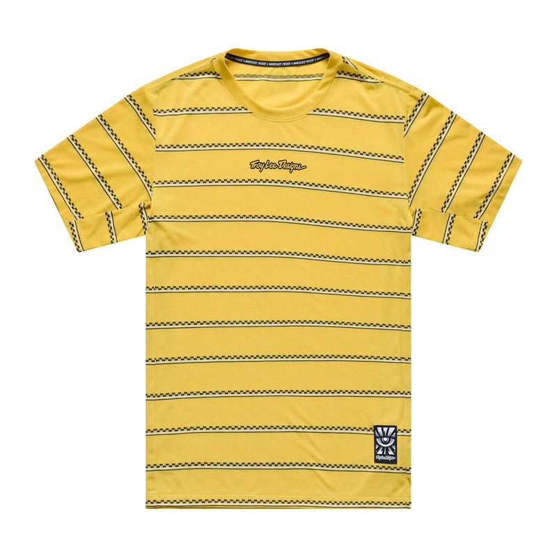 Troy Lee Designs SKYLINE SHORT SLEEVE RIDE TEE ; CHECKED OUT SM MENS JERSEYS Yellow
