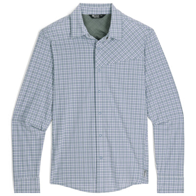 Outdoor Research Men's Astroman Long Sleeve Sun Shirt Galactic Plaid M
