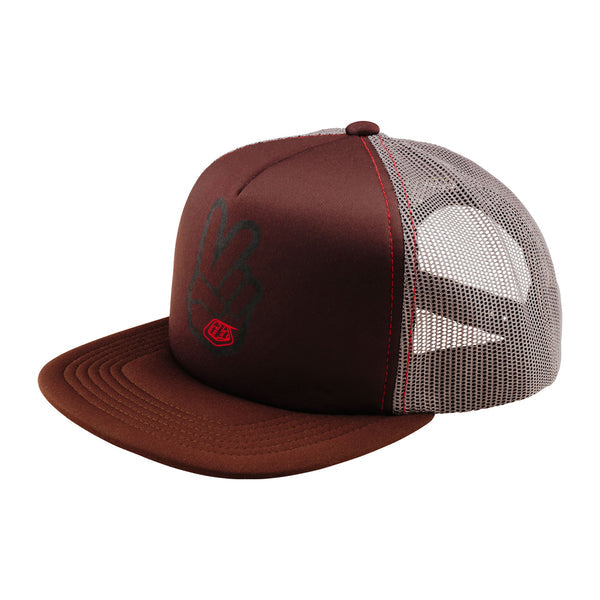 Troy Lee Designs TRUCKER SNAPBACK ; PEACE OUT OSFA MENS HATS Brown