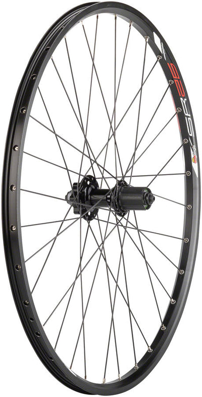 Quality Wheels Value Double Wall Series Disc Rear Rear Wheel - 26", QR x 135mm, 6-Bolt, HG 10, Black, Clincher